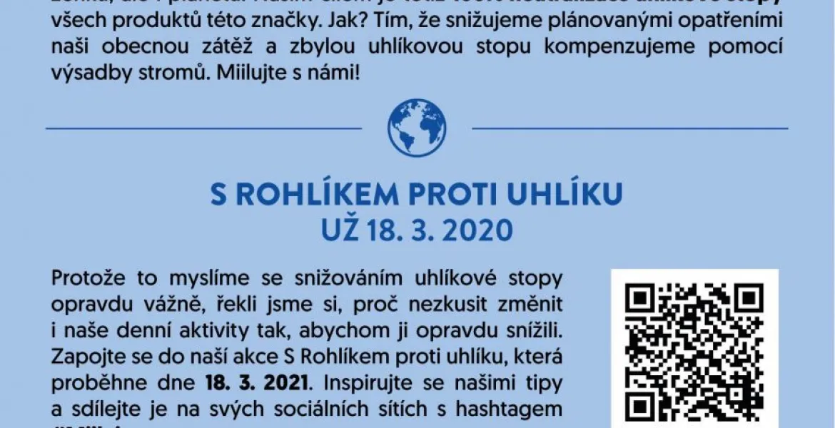 Produkty Miil hlásí skrze Rohlík.cz neutralizaci 100 % uhlíkové stopy