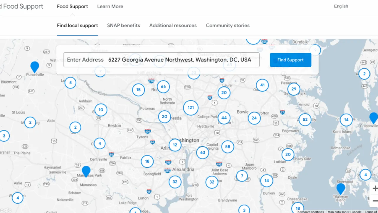 Google spustil web o potravinové pomoci a nástroj SNAP, který potřebným vyhledá dávky