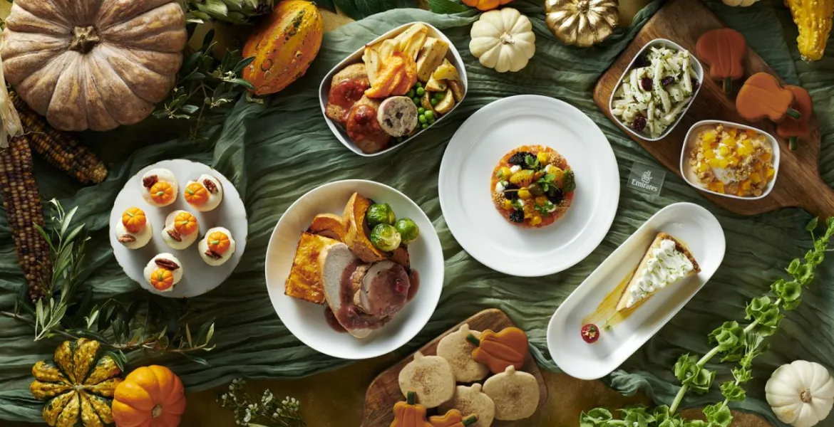 Emirates Wrapped Up Thanksgiving Week with Festive Menus and Seasonal Entertainment. I Photo: courtesy of Emirates Flight Catering