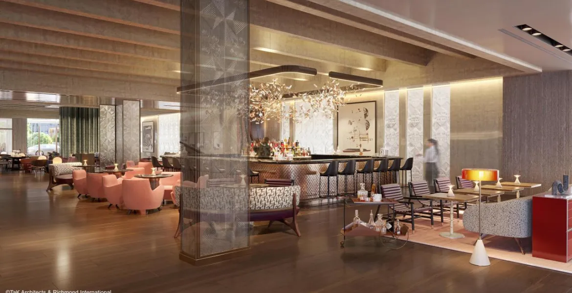 Očekávejte špičkovou kuchyni a ikonický brutalismus. Pětihvězda Fairmont Golden Prague otevře letos na jaře. | Foto: vizualizace: TaK Architects & Richmond International